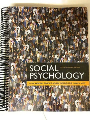 Cover of Social Psychology, Sixth Canadian Edition, Loose Leaf Version