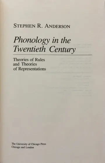 Cover of Phonology in the Twentieth Century
