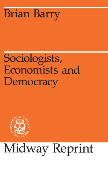 Cover of Sociologists, Economists and Democracy