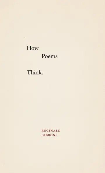 Cover of How Poems Think