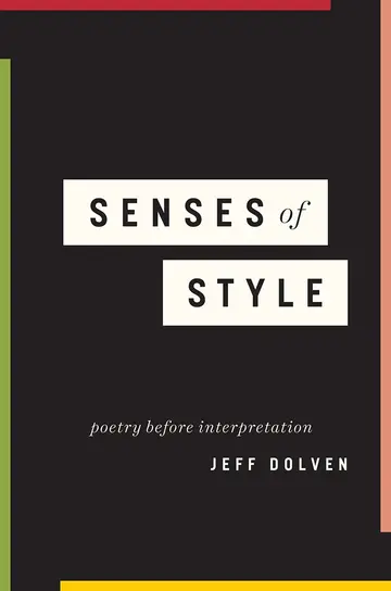Cover of Senses of Style – Poetry before Interpretation