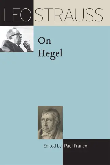 Cover of Leo Strauss on Hegel