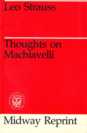 Cover of Thoughts on Machiavelli