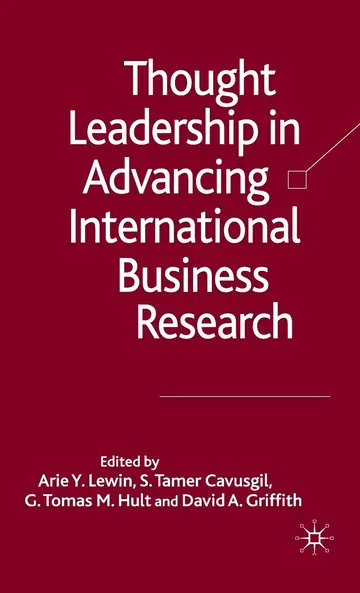 Cover of Thought Leadership in Advancing International Business Research