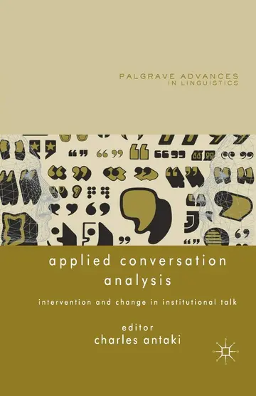 Cover of Applied Conversation Analysis