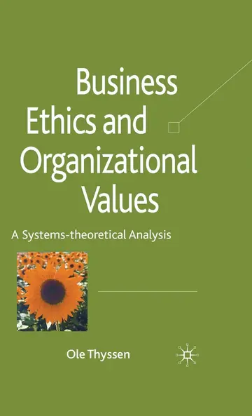 Cover of Business Ethics and Organizational Values