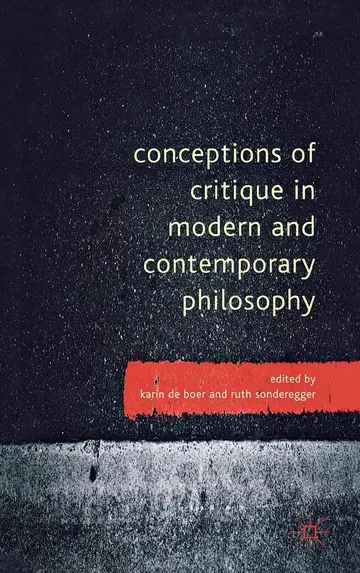 Cover of Conceptions of Critique in Modern and Contemporary Philosophy