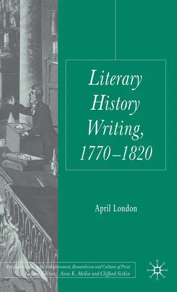 Cover of Literary History Writing, 1770-1820