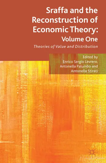 Cover of Sraffa and the Reconstruction of Economic Theory