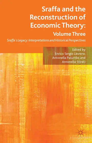 Cover of Sraffa and the Reconstruction of Economic Theory