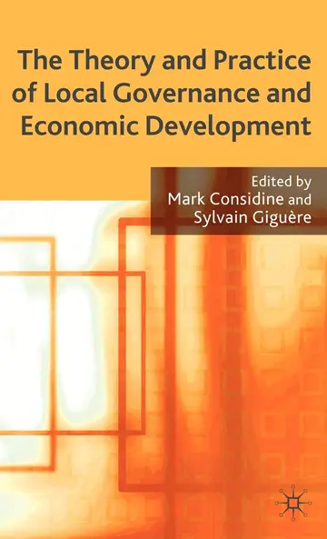Cover of The Theory and Practice of Local Governance and Economic Development