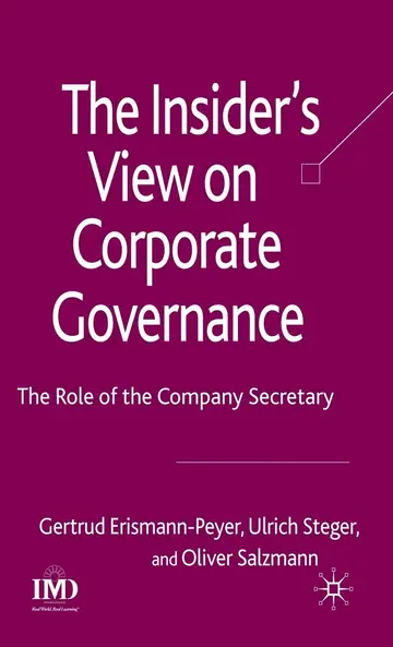 Cover of The Insider's View on Corporate Governance