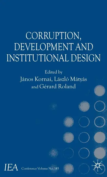 Cover of Corruption, Development and Institutional Design