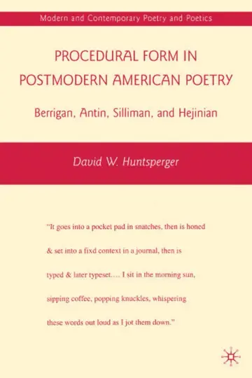 Cover of Procedural Form in Postmodern American Poetry