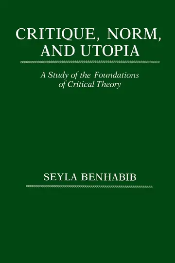 Cover of Critique, Norm, and Utopia
