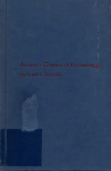 Cover of Auden's Games of Knowledge