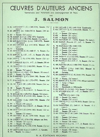 Cover of Sonate En Sol Mineur Violoncelle Et Piano(Salmon) - Violoncello - SCORE