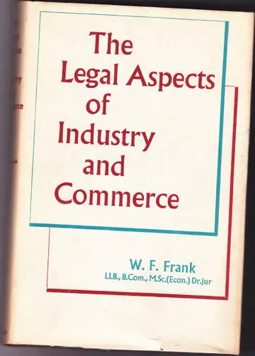 Cover of Legal Aspects of Industry and Commerce