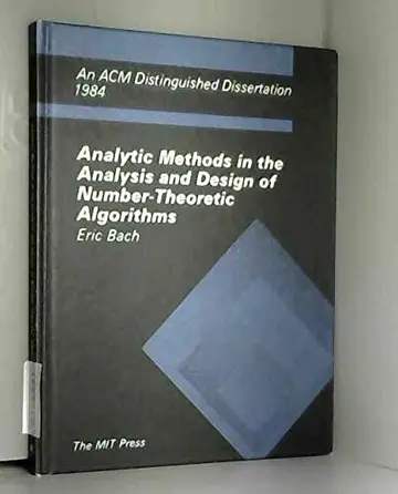 Cover of Analytic Methods in the Analysis and Design of Number Theoretic Algorithms