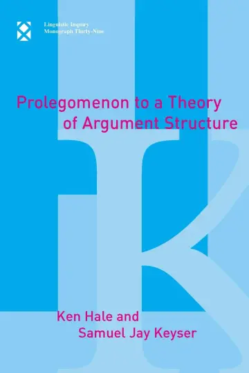Cover of Prolegomenon to a Theory of Argument Structure