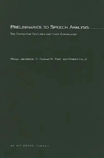 Cover of Preliminaries to Speech Analysis