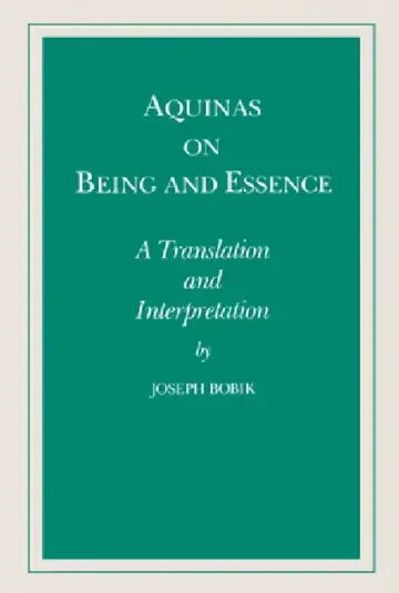 Cover of Aquinas on Being and Essence