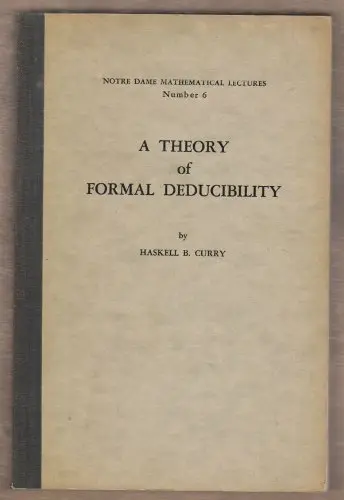 Cover of Theory of Formal Deducibility