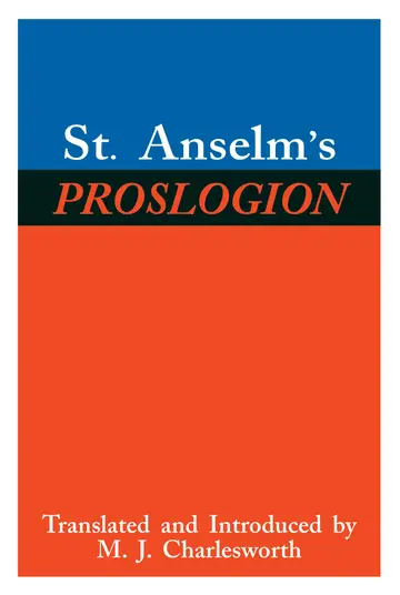 Cover of St. Anselm's Proslogion with a Reply on Behalf of the Fool