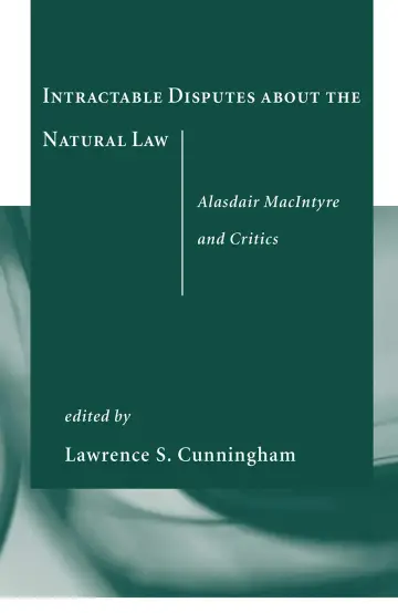 Cover of Intractable Disputes About the Natural Law