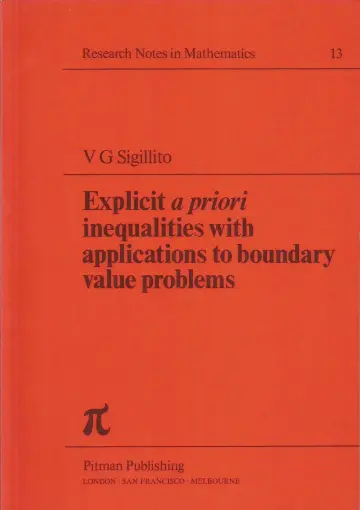 Cover of Explicit "a Priori" Inequalities with Applications to Boundary Value Problems