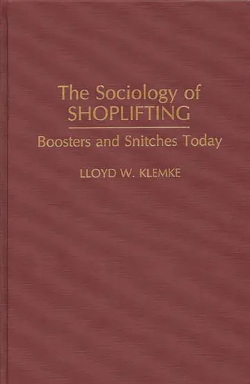 Cover of The Sociology of Shoplifting