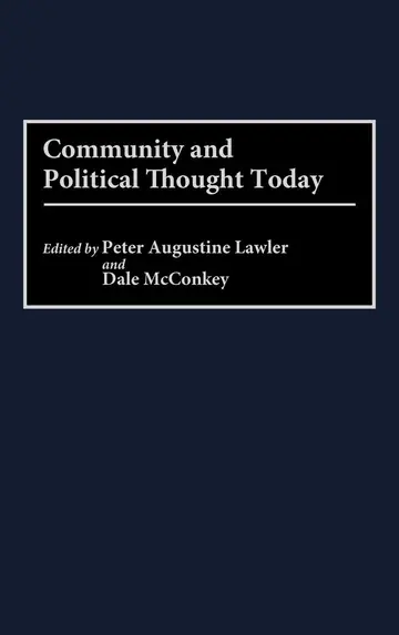 Cover of Community and Political Thought Today