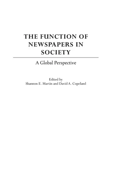 Cover of The Function of Newspapers in Society