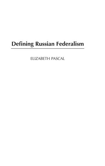 Cover of Defining Russian Federalism