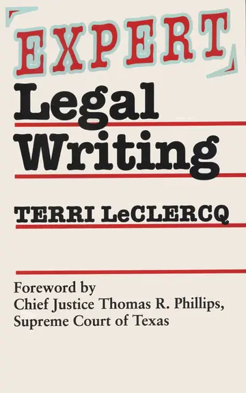 Cover of Expert Legal Writing