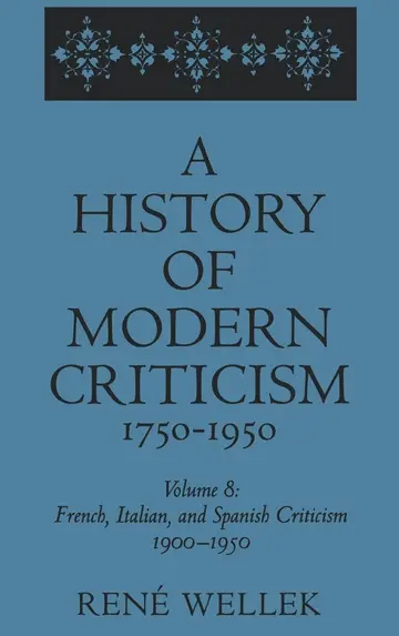 Cover of A History of Modern Criticism, 1750-1950