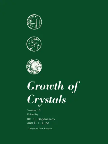 Cover of Growth of Crystals