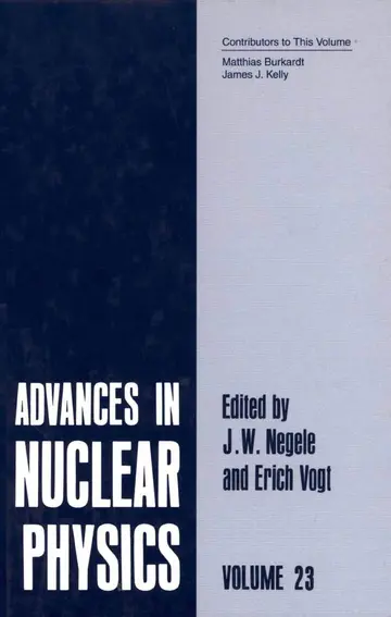 Cover of Advances in Nuclear Physics - Vol. 23