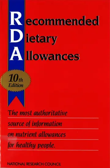 Cover of Recommended Dietary Allowances