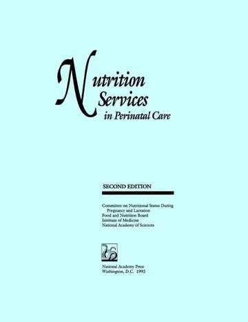 Cover of Nutrition Services in Perinatal Care