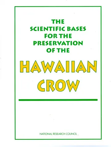 Cover of Scientific Bases for the Preservation of the Hawaiian Crow