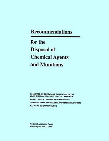 Cover of Recommendations for the Disposal of Chemical Agents and Munitions