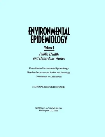 Cover of Environmental Epidemiology, Volume 1