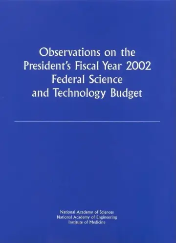 Cover of Observations on the President's Fiscal Year 2002 Federal Science and Technology Budget