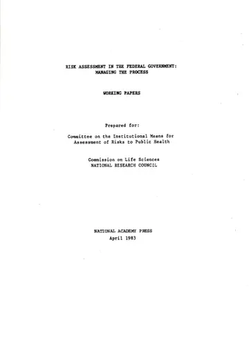 Cover of Risk Assessment in the Federal Government