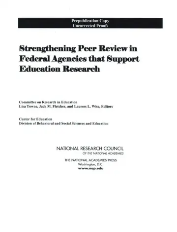 Cover of Strengthening Peer Review in Federal Agencies That Support Education Research