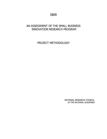 Cover of An Assessment of the Small Business Innovation Research Program