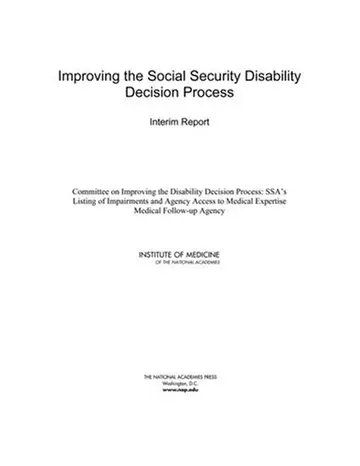 Cover of Improving the Social Security Disability Decision Process