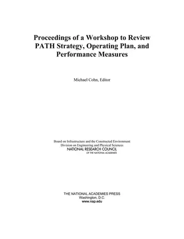 Cover of Proceedings of a Workshop to Review PATH Strategy, Operating Plan, and Performance Measures