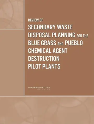 Cover of Review of Secondary Waste Disposal Planning for the Blue Grass and Pueblo Chemical Agent Destruction Pilot Plants
